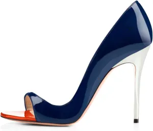 Round Open Toe High Stiletto Heel Pumps
