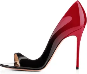 Round Open Toe High Stiletto Heel Pumps