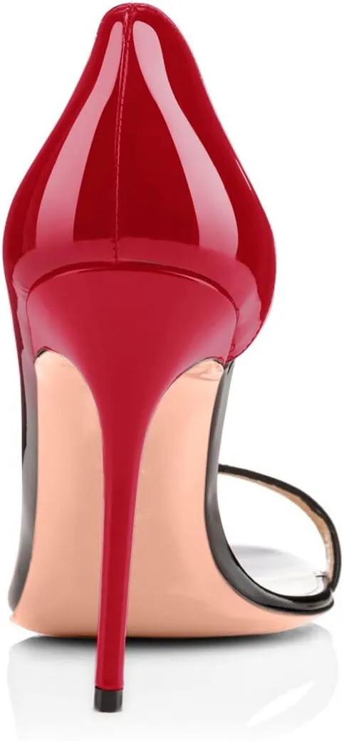 Round Open Toe High Stiletto Heel Pumps