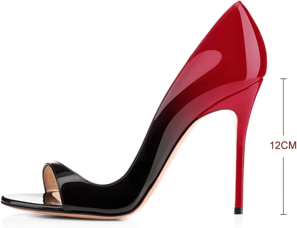 Round Open Toe High Stiletto Heel Pumps