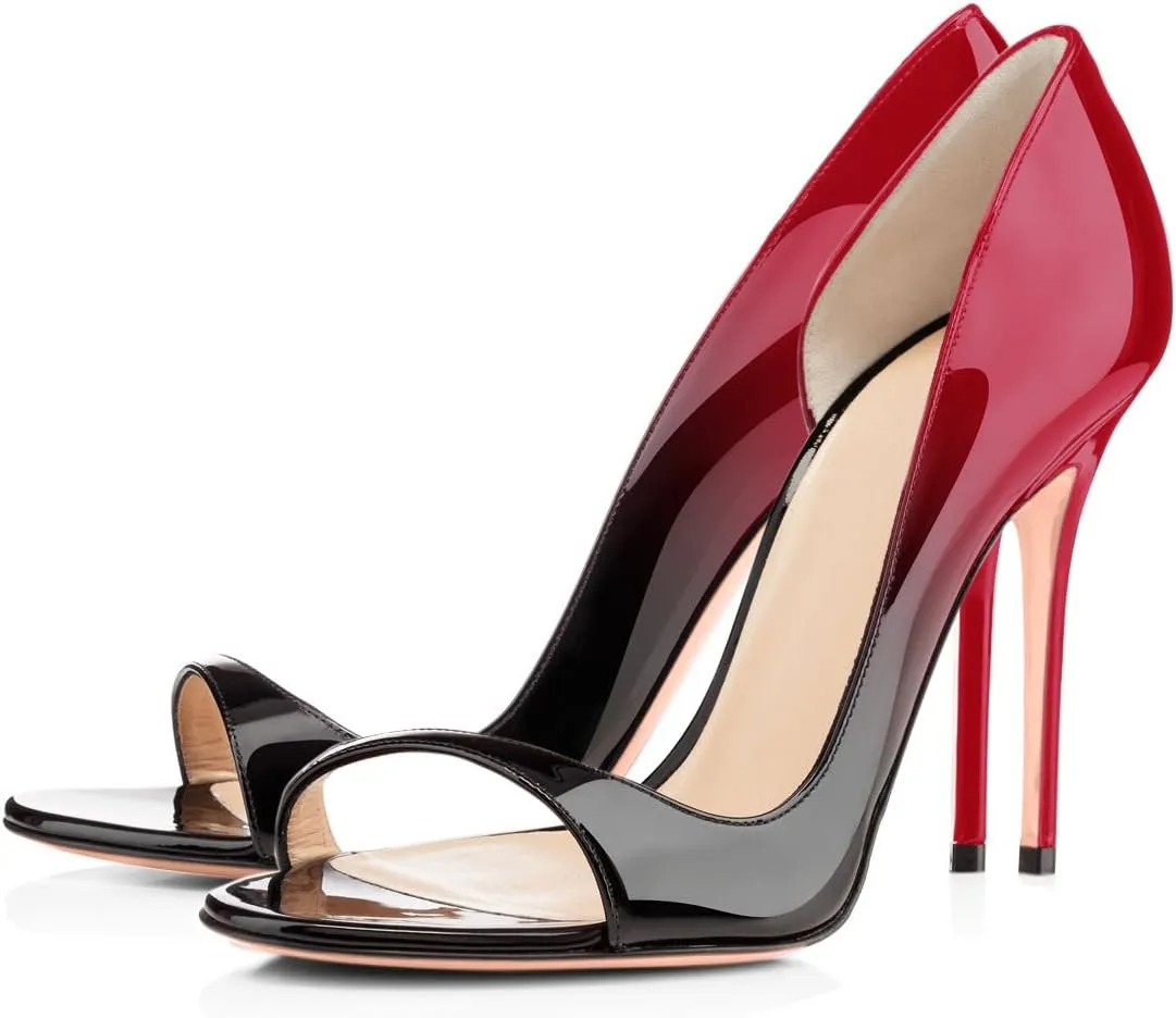 Round Open Toe High Stiletto Heel Pumps