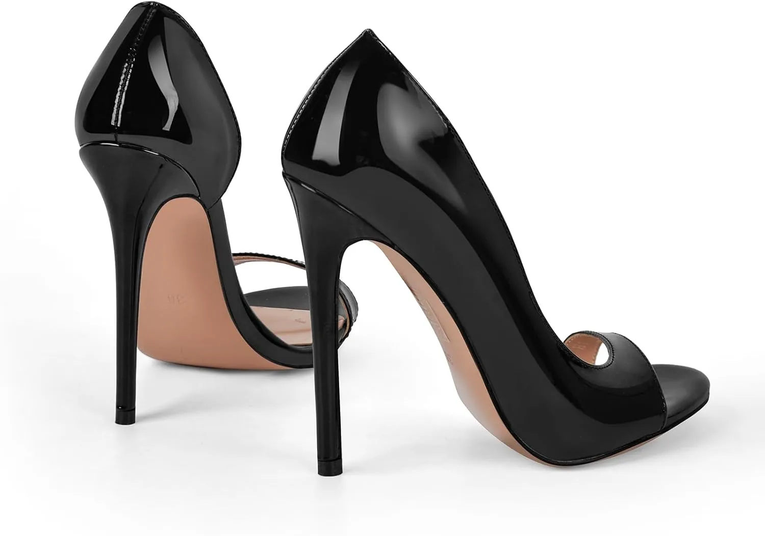 Round Open Toe High Stiletto Heel Pumps