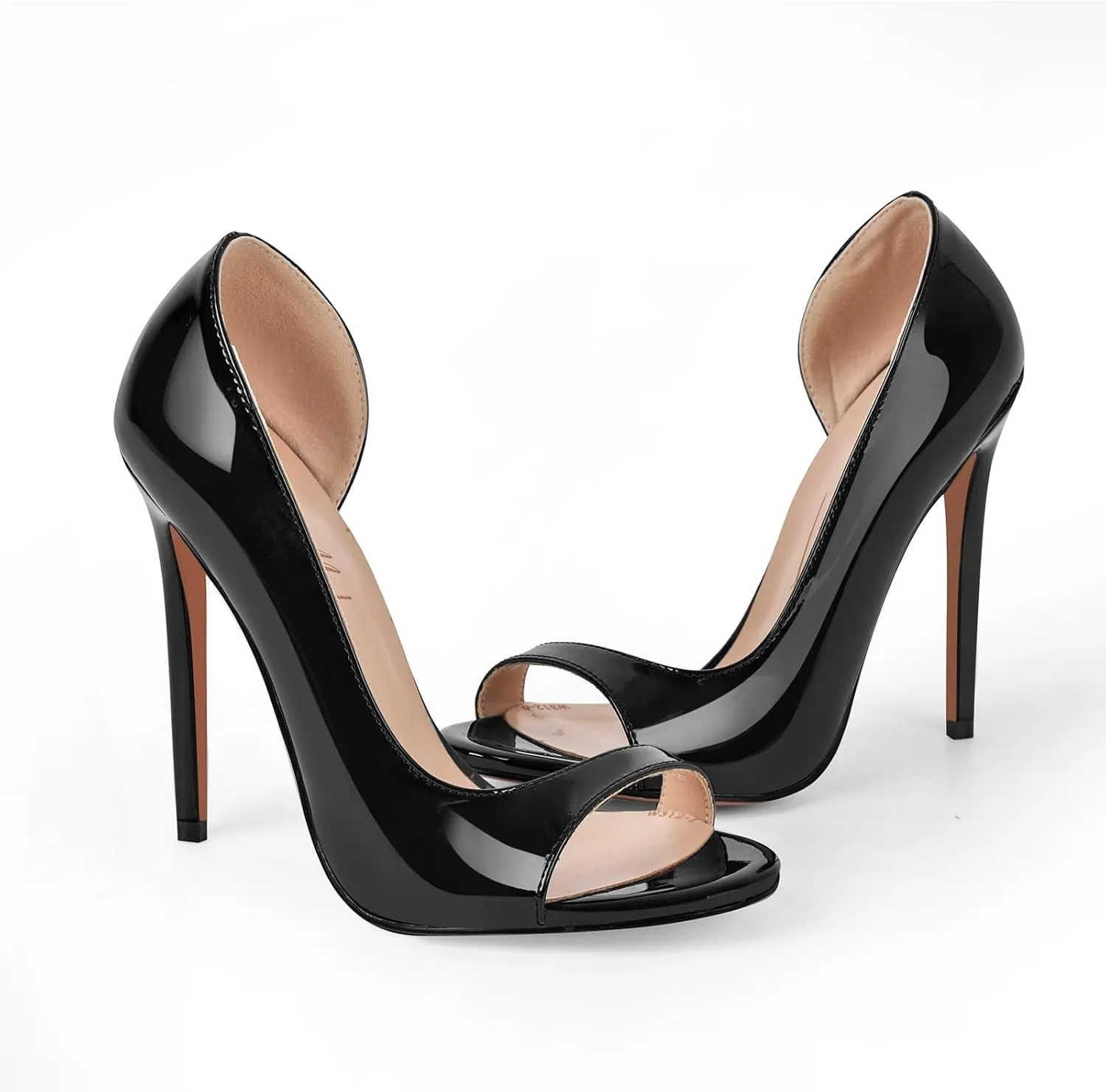 Round Open Toe High Stiletto Heel Pumps