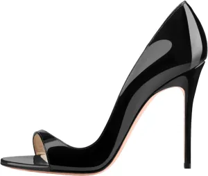 Round Open Toe High Stiletto Heel Pumps