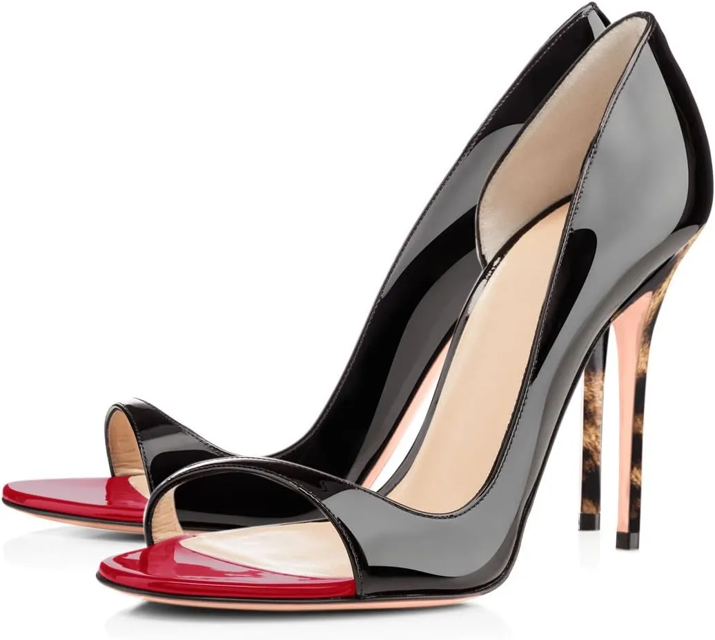 Round Open Toe High Stiletto Heel Pumps
