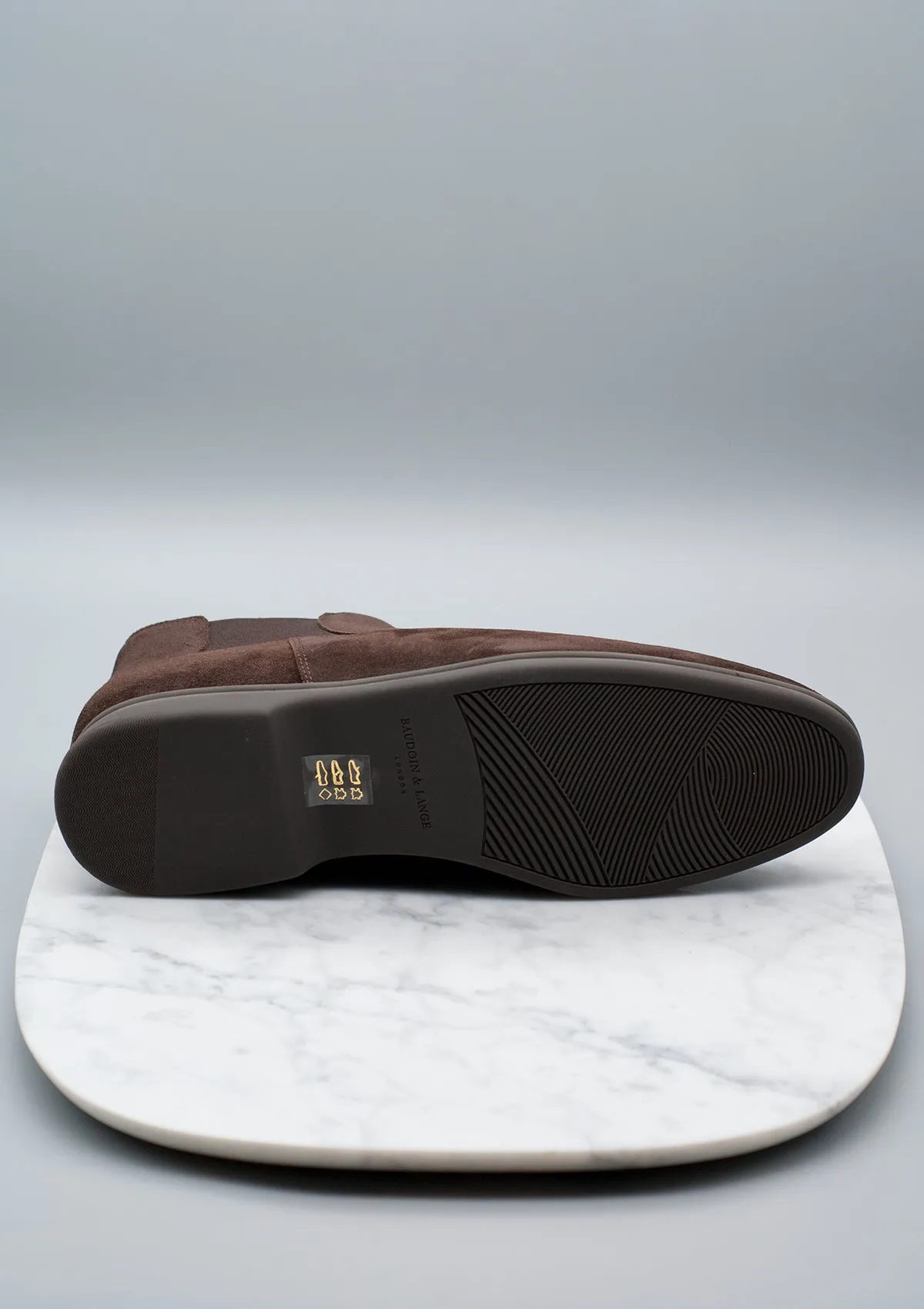 Rover Boots - Dark Brown Suede Taupe Sole