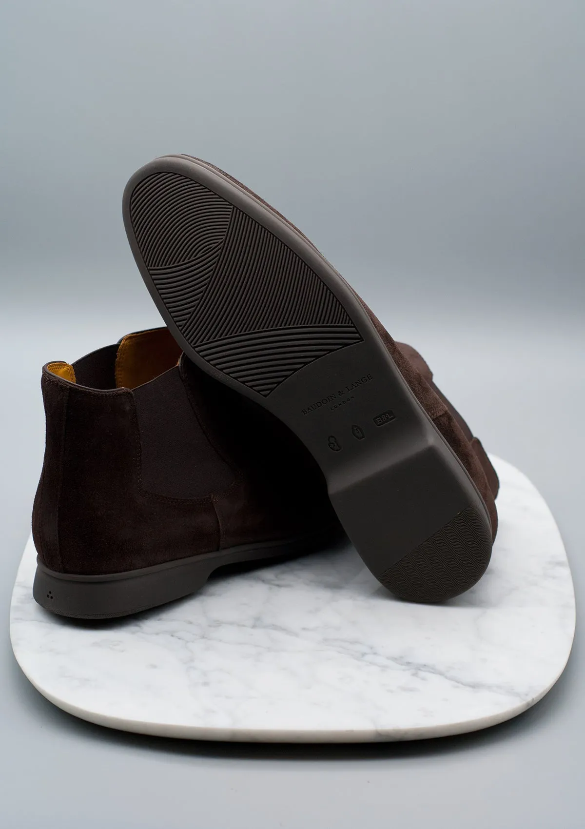 Rover Boots - Dark Brown Suede Taupe Sole