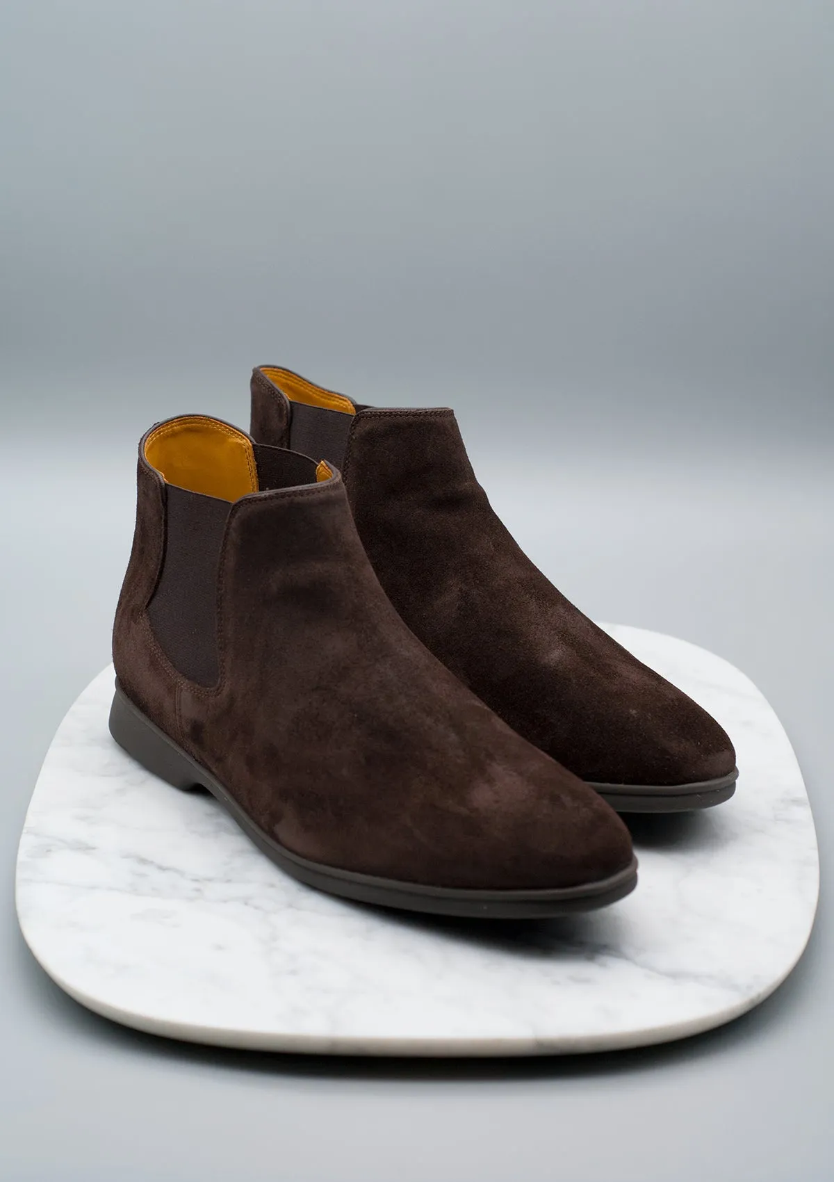 Rover Boots - Dark Brown Suede Taupe Sole