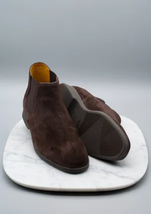 Rover Boots - Dark Brown Suede Taupe Sole