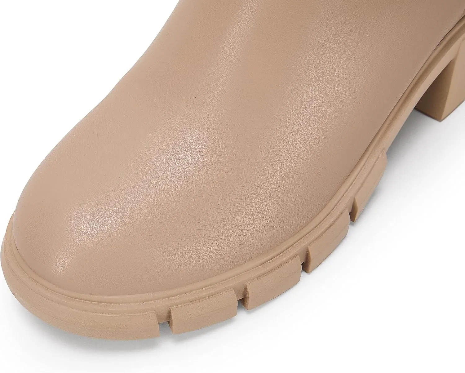 Ruanyu Womens Platform Ankle Boots Elastic Chunky Block Heel Chelsea Booties Lug Sole Non-Slip Combat Shoes