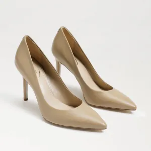 Sam Edelman Hazel Leather Pointed Toe Heel - Nude