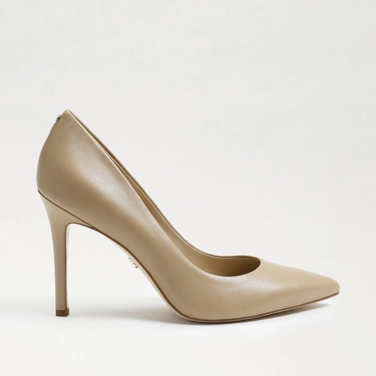 Sam Edelman Hazel Leather Pointed Toe Heel - Nude