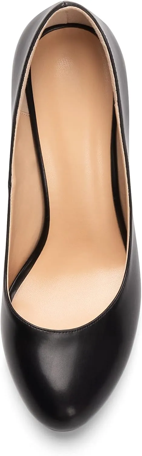 SAMMITOP Women's Classic Round Toe High Heels Dress Pumps