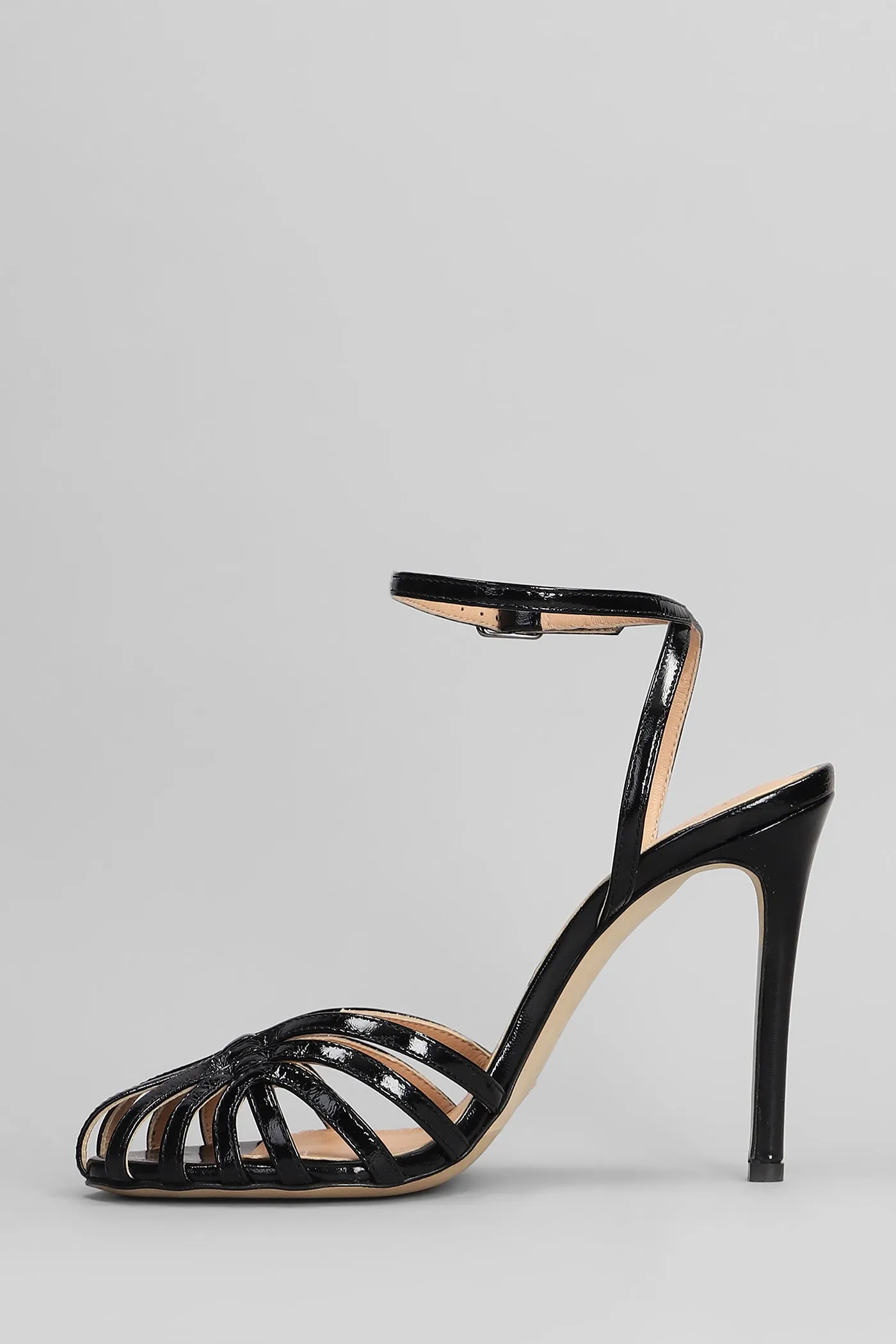 Sandals in black leather