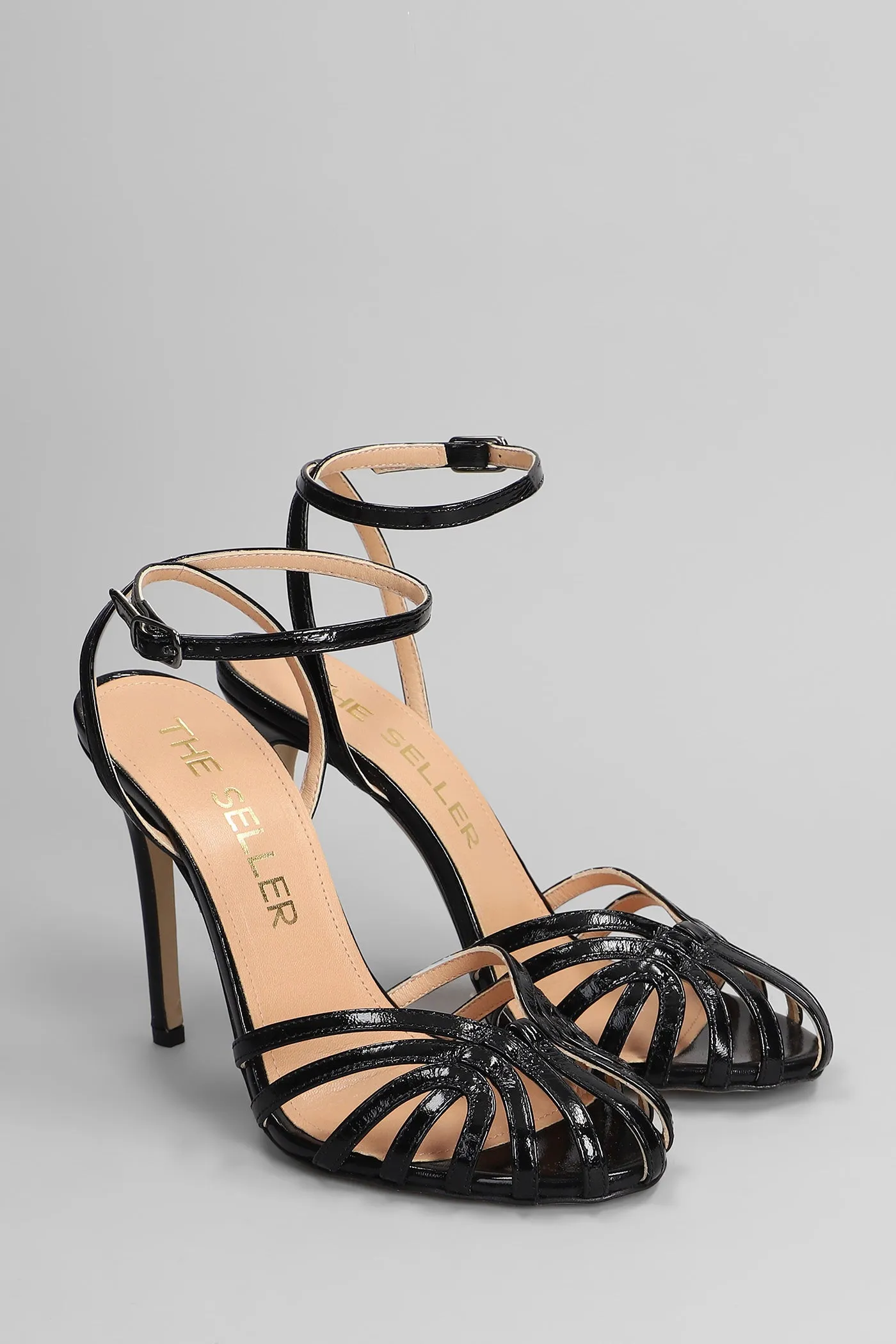 Sandals in black leather