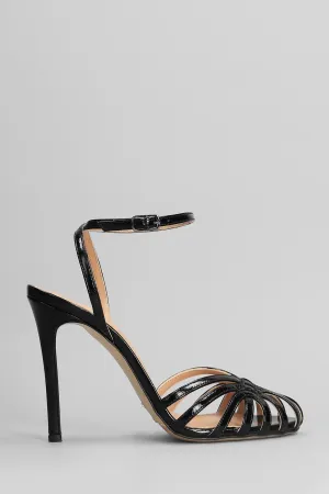Sandals in black leather