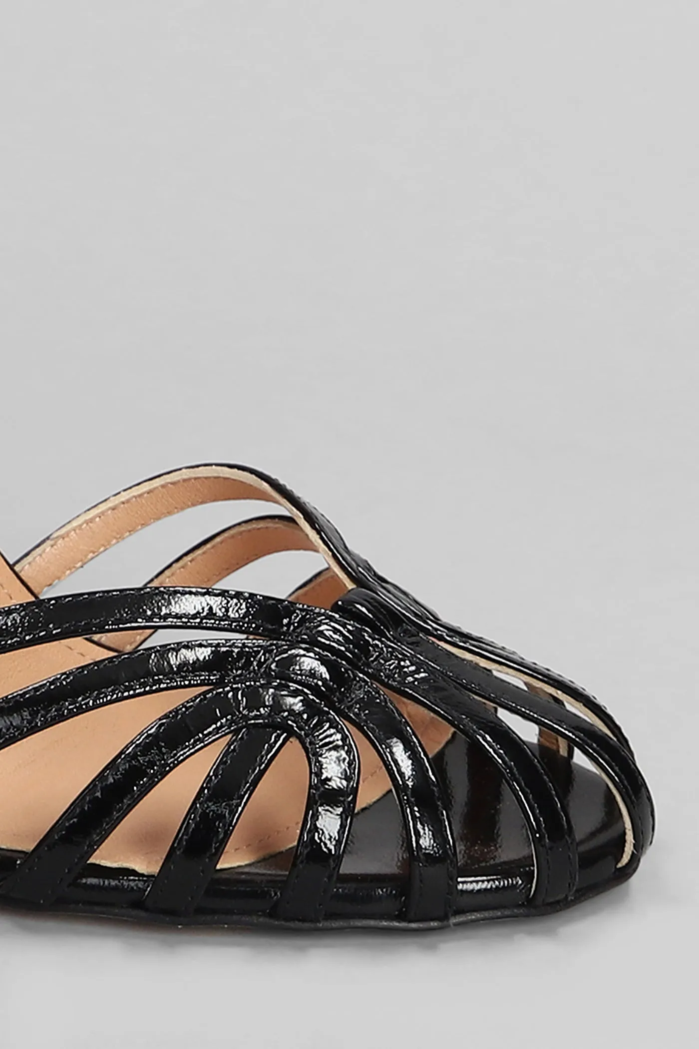 Sandals in black leather