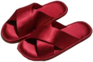 Satin Bride Slippers Aesthetic Slippers for Women Cute Slipper Women Summer Guest Slipper