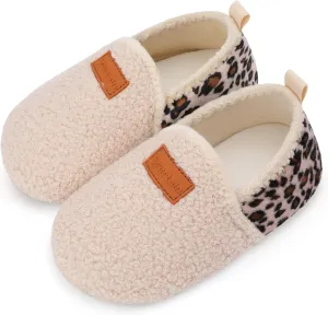 Scurtain Unisex Big Kids Little Kids Slippers Socks Artificial Woolen Slippers with Non-slip Rubber Sole for Big Boys Girls Little Boys Girls