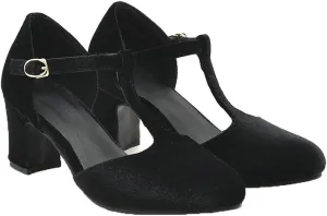 Shinelly Women Retro T-Strap Pumps Classic Round Toe Chunky Block Heel Mary Jane