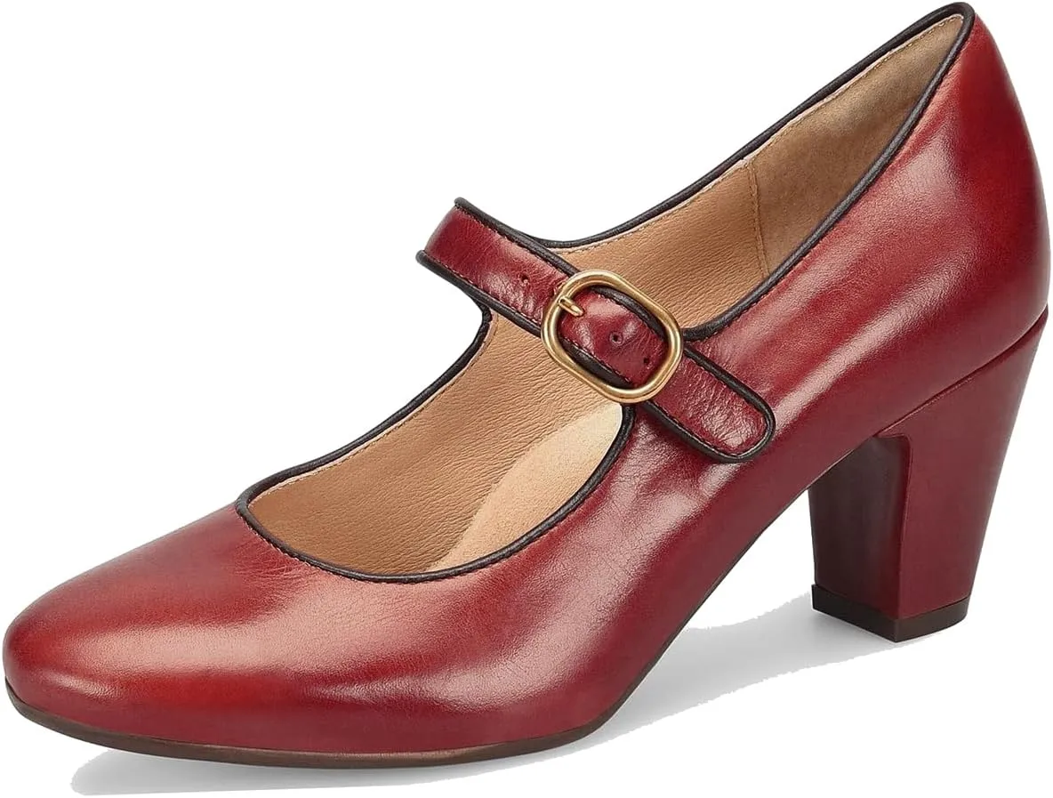 SHODENSE Women Retro Kitten Heel Mary Jane Pumps Shoes Round Closed Toe Ankle Strap Dress Sandals Chunky Block Mid Heel Two-tone Burnished Mary Janes Lolita Shoes Office Ladies Wedding Party 4-11 M US