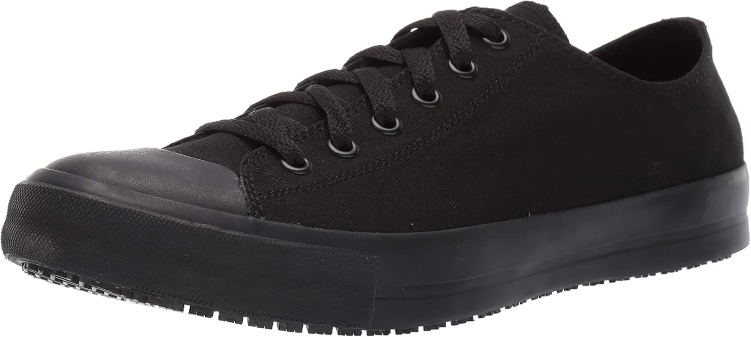 Shoes for Crews Delray, Men's, Women's, Unisex Canvas Work Shoes, Slip Resistant, Water Resistant, Black, Men's 8.5 / Women's 10 Wide