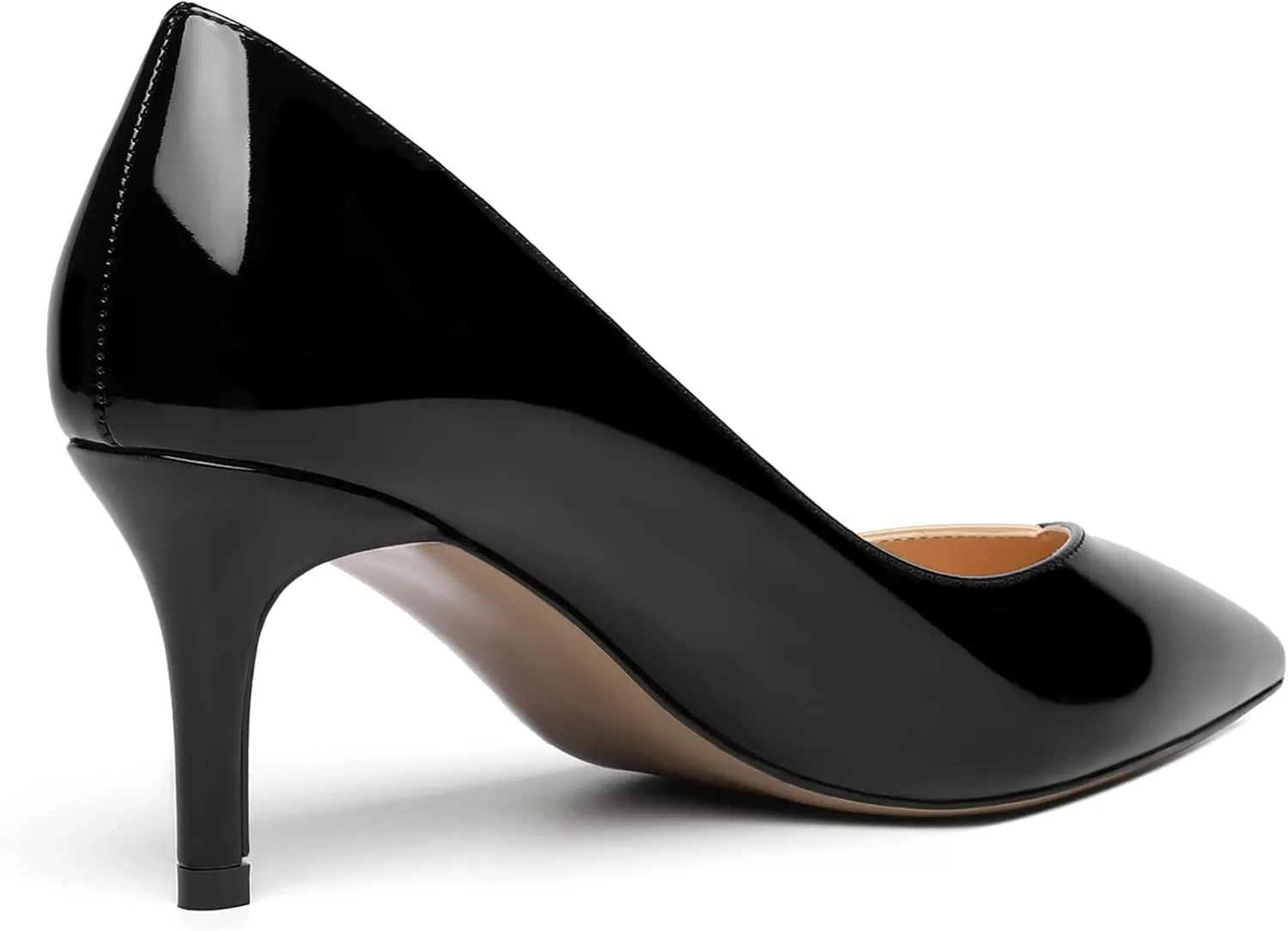 SHOWFOREST Women's Pointed Toe Wedding Slip On Patent Dress Solid Stiletto Mid Heel Pumps Shoes 2.5 Inch