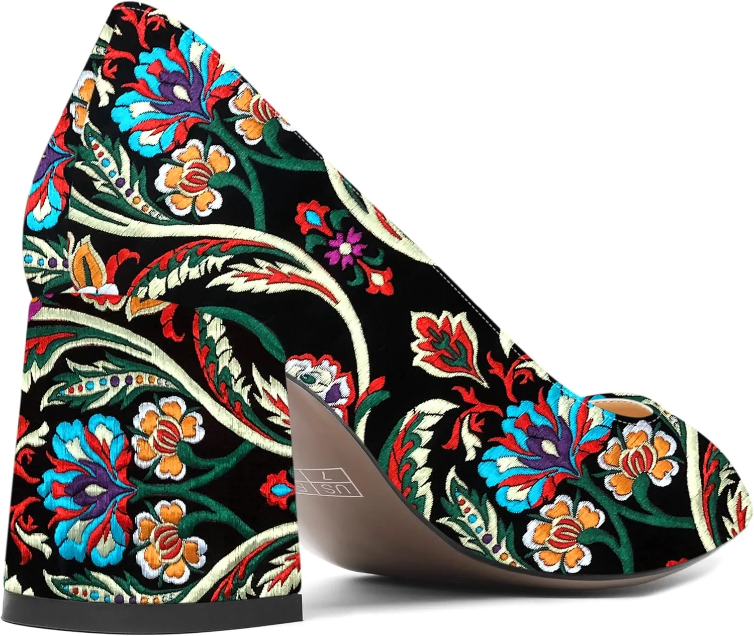 SHOWFOREST Womens Slip On Dress Pointed Toe Patent Evening Chunky Mid Heel Pumps Shoes 2.5 Inch
