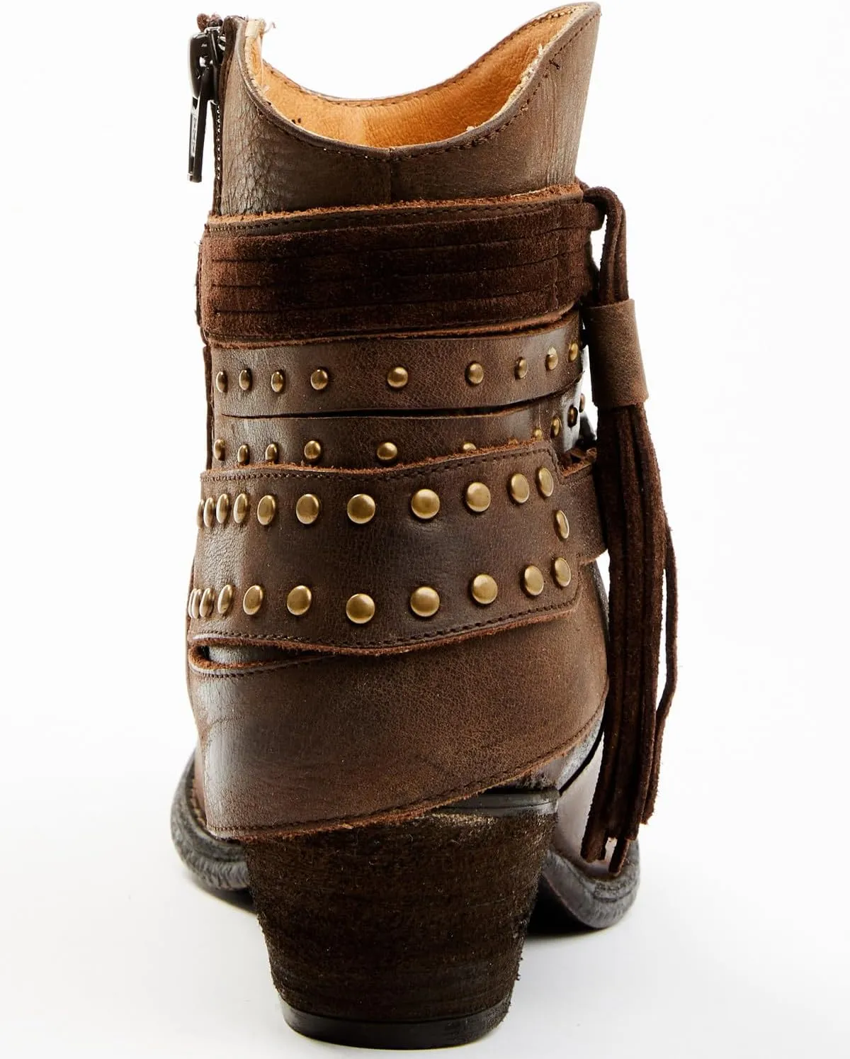 Shyanne Women's Sevilla Buckle Fringe Western Booties Round Toe - 19323