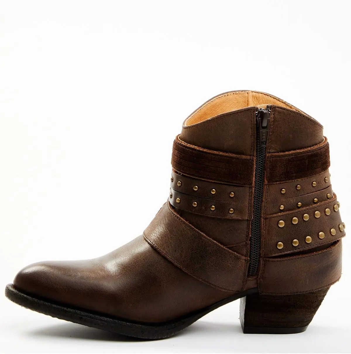 Shyanne Women's Sevilla Buckle Fringe Western Booties Round Toe - 19323