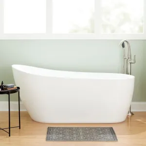 Signature Hardware 483535 Sheba 66" Acrylic Soaking Slipper Freestanding Tub with Integrated Drain and Overflow - White