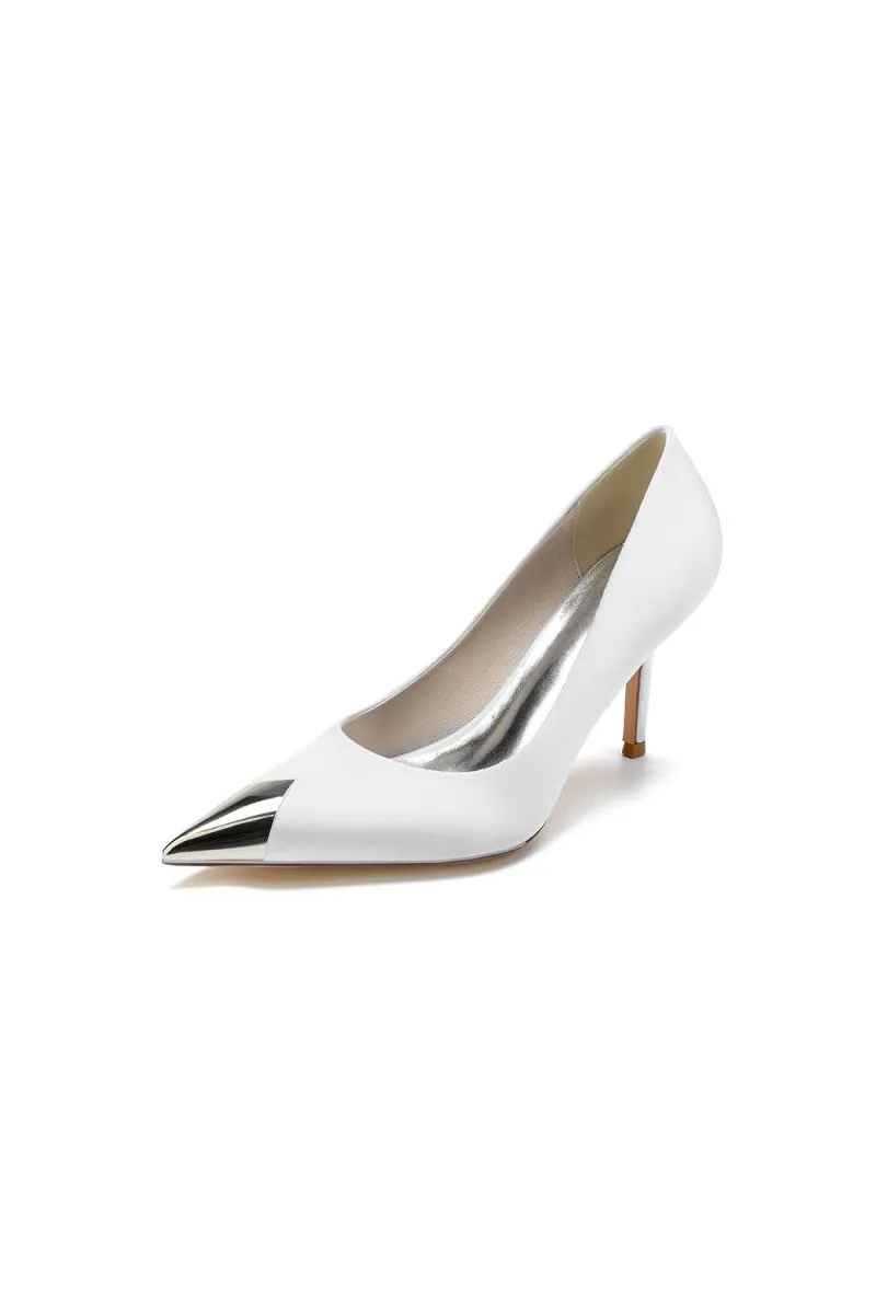 Simple Cocktail Metallic Pointed Toe High Heels