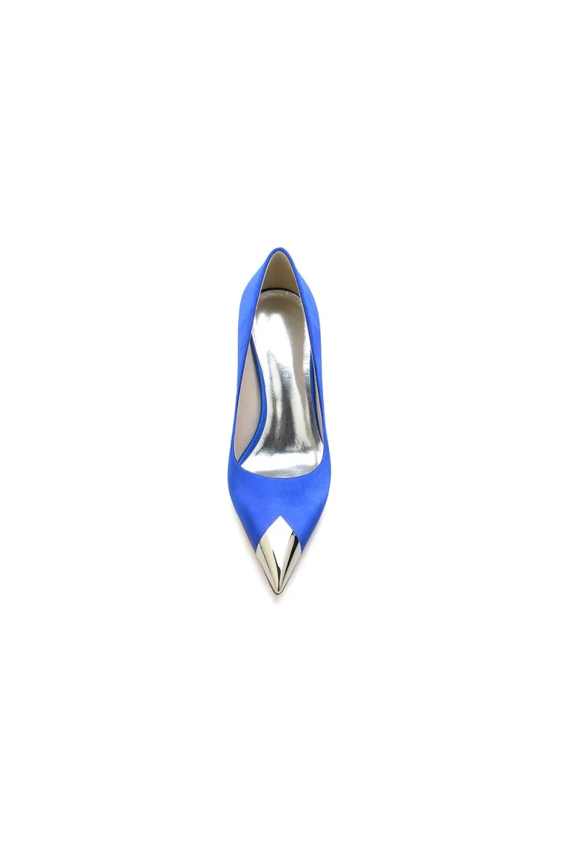 Simple Cocktail Metallic Pointed Toe High Heels