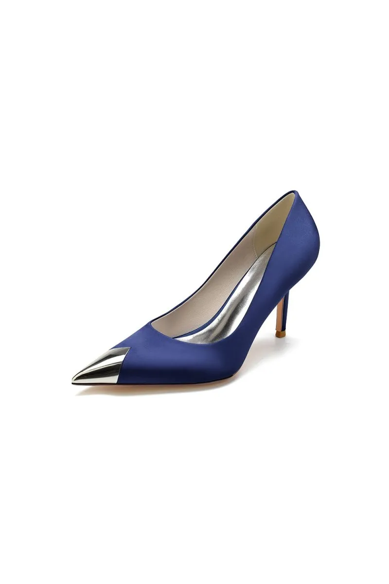 Simple Cocktail Metallic Pointed Toe High Heels