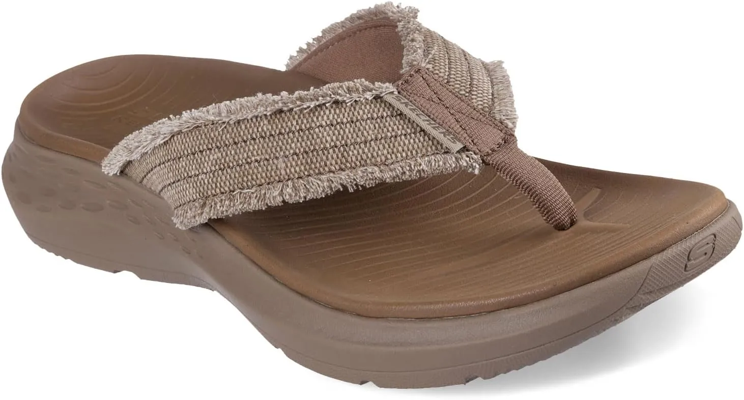 Skechers Men's Parson Sd-Gino Thong Sandal with Frayed Edges