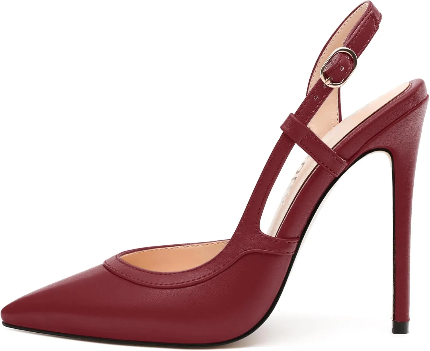 SKYSTERRY Women's Slingback Heels Closed Pointed Toe 4.7-Inch Stiletto High Heeled Pumps Sexy Wedding Party Office Work Dress Shoes