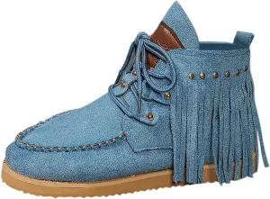 Sneaker Boots For Women With Arch Support Boots Women Vintage Boho Fringe Tassel Platform Retro Wedge Ankle Boots