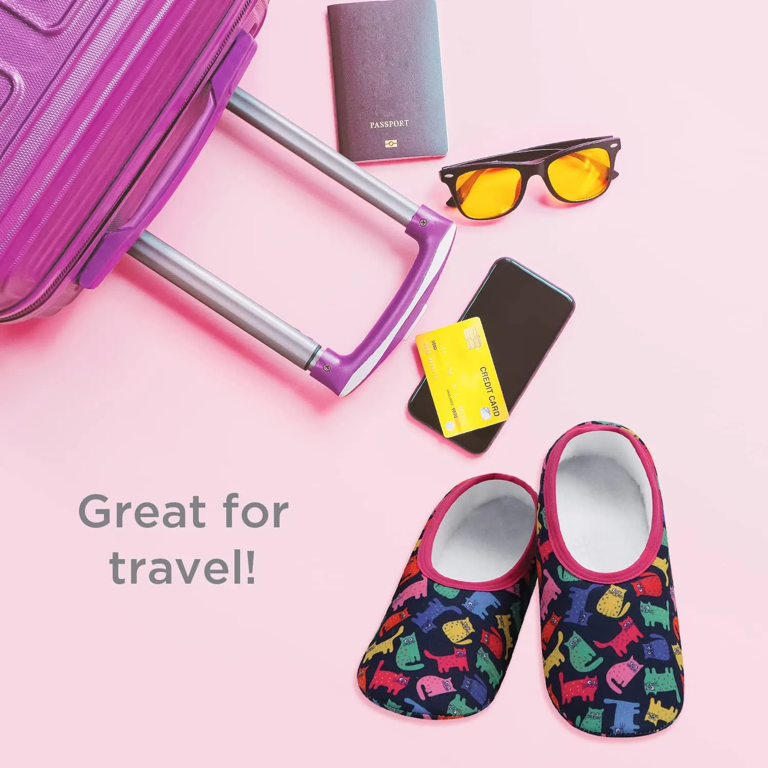 Snoozies Skinnies Slippers for Women - Non-Slip Lightweight and Soft Sherpa Lining - Foldable Travel