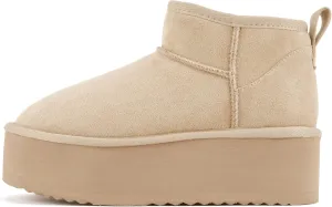 Soda “Benji” ~ Women Round Toe Flatform Sherpa-lined Ankle Bootie