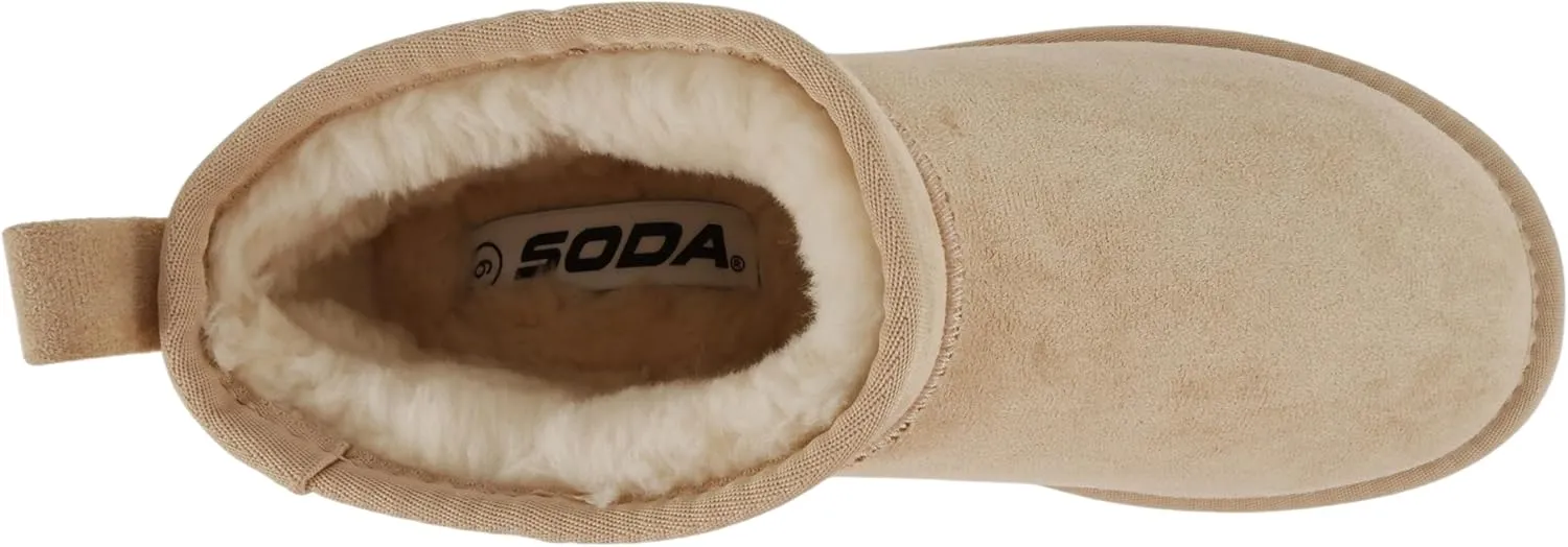 Soda “Benji” ~ Women Round Toe Flatform Sherpa-lined Ankle Bootie