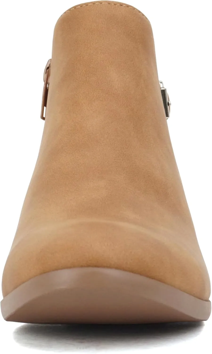Soda CHOYA Women's Round Toe Faux Suede Stacked Heel Western Ankle Bootie
