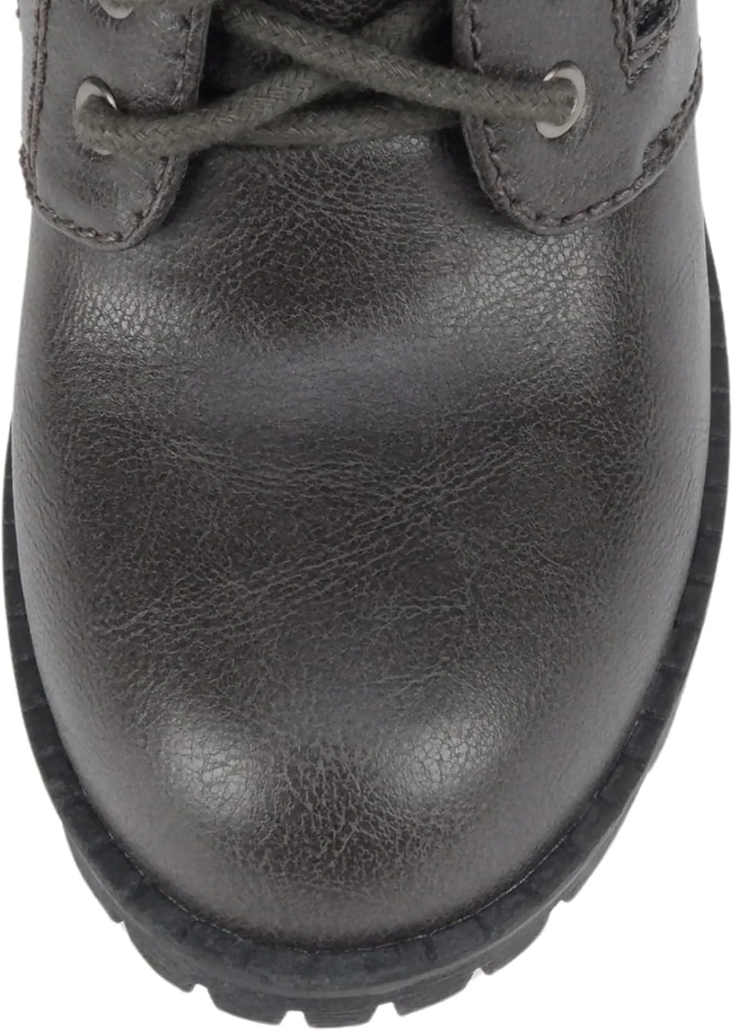 Soda Malia Round Toe Stacked Lug Heel Lace Up Ankle Booties