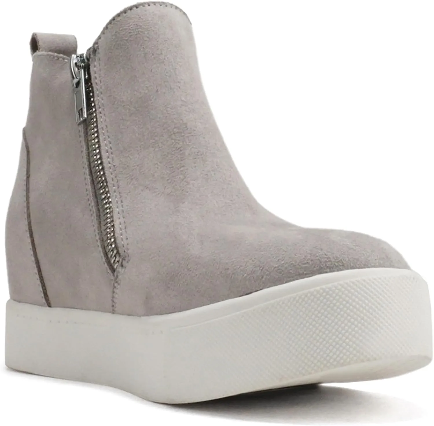 Soda Taylor Hidden Wedge Sole Booties Ankle Heels Sneaker Shoes Side Zipper