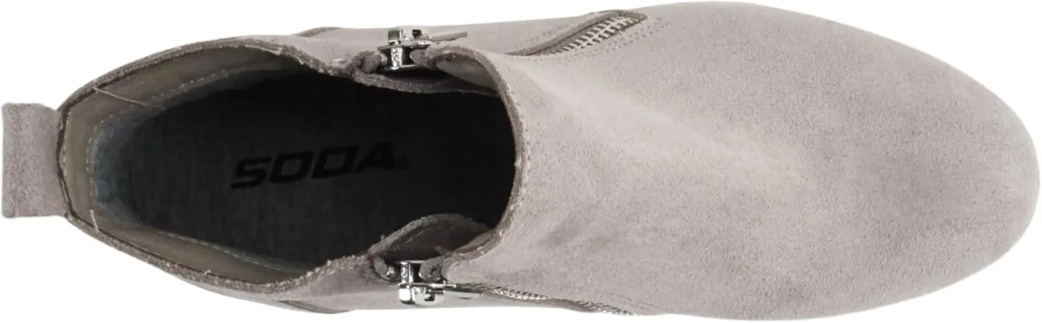 Soda Taylor Hidden Wedge Sole Booties Ankle Heels Sneaker Shoes Side Zipper