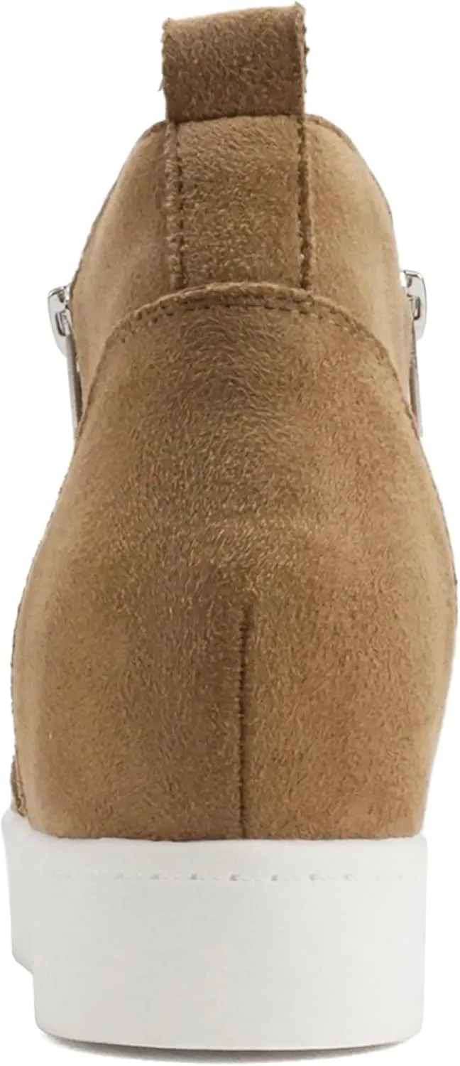 Soda Taylor Hidden Wedge Sole Booties Ankle Heels Sneaker Shoes Side Zipper