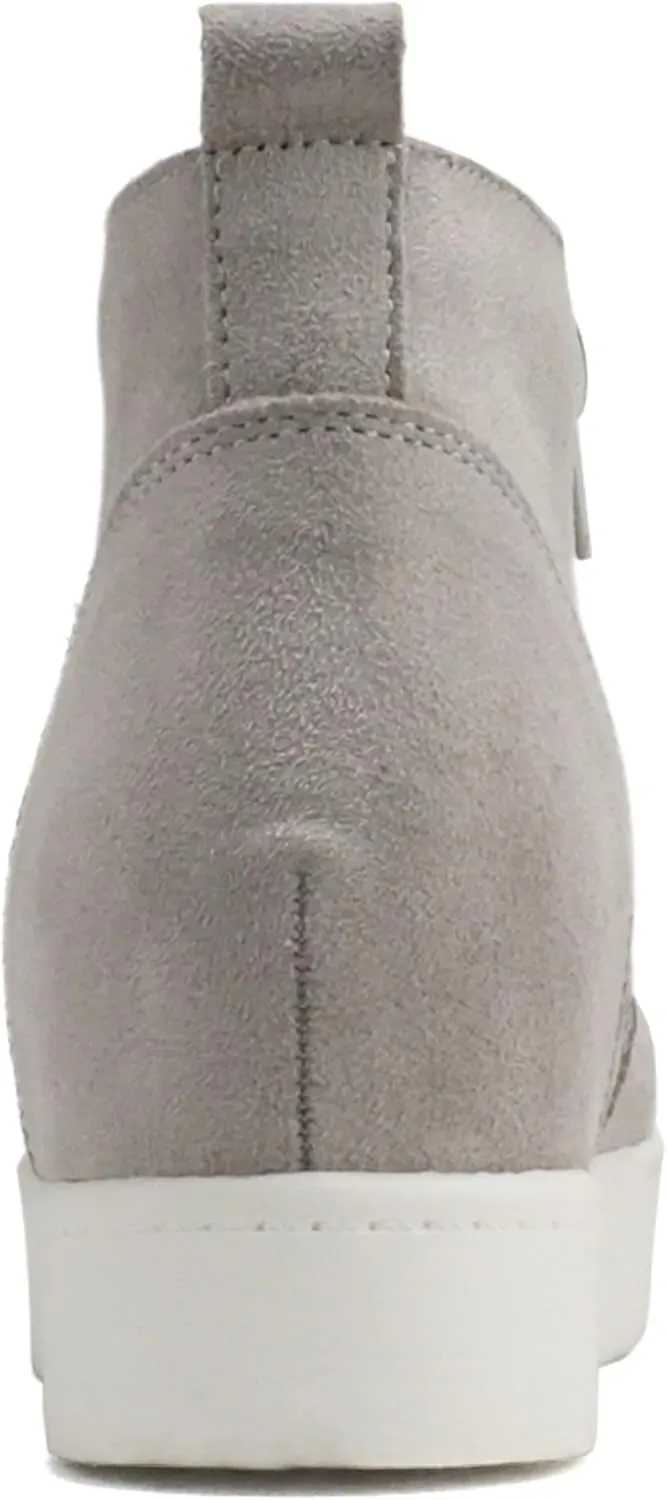 Soda Taylor Hidden Wedge Sole Booties Ankle Heels Sneaker Shoes Side Zipper