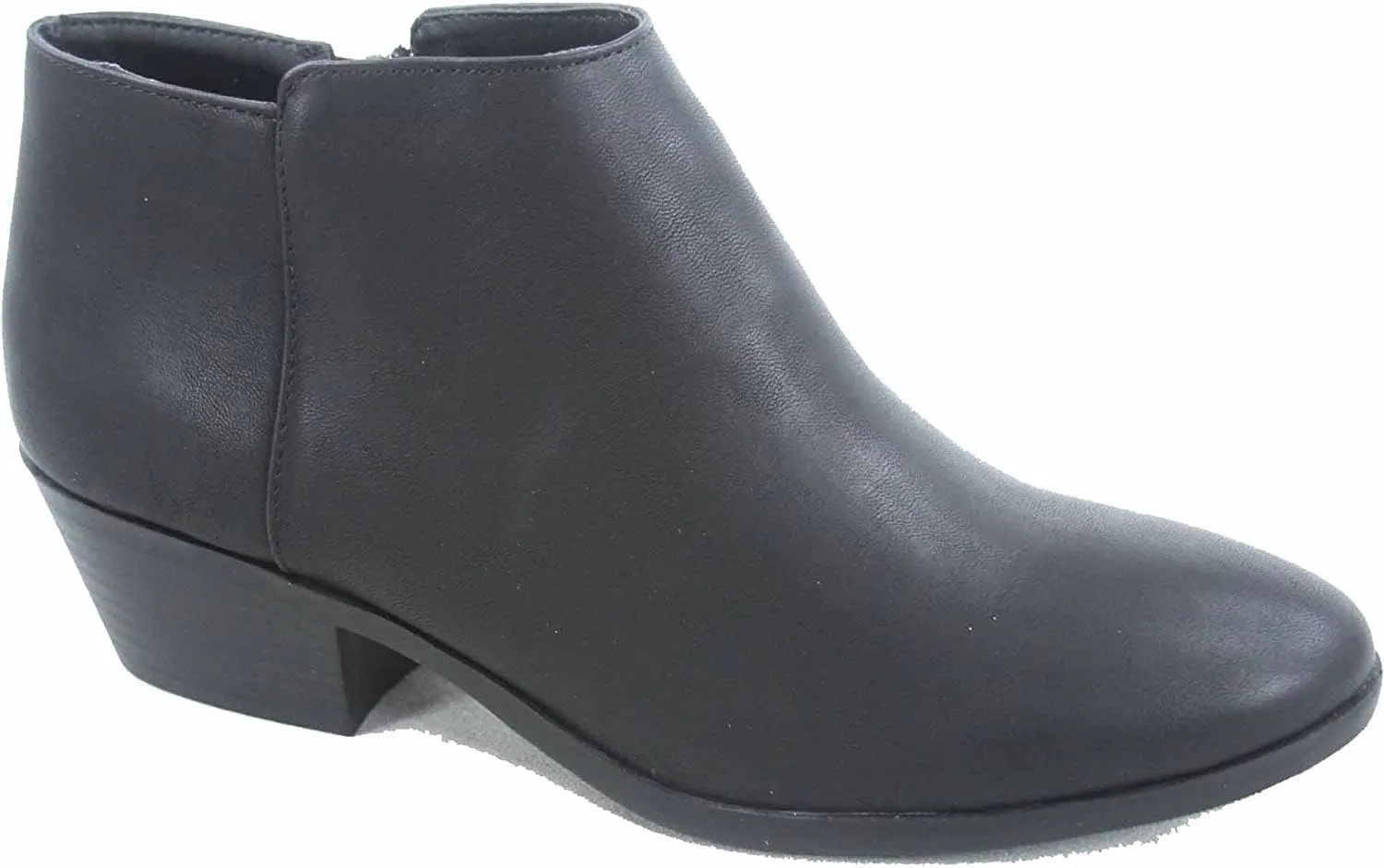SODA Women's Round Toe Faux Suede Stacked Heel Western Ankle Bootie