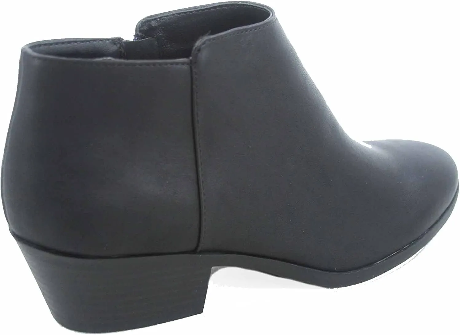 SODA Women's Round Toe Faux Suede Stacked Heel Western Ankle Bootie