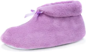 Soft Ones Women's Micro Chenille Boot with Satin Bow Slipper