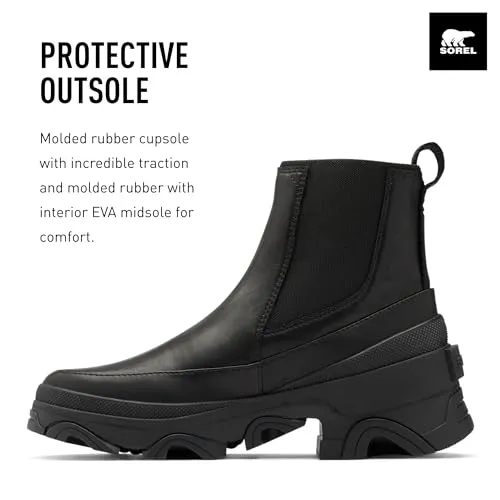 Sorel Women's Brex Boot Chelsea Waterproof Boots - Black, Black - Size 5.5
